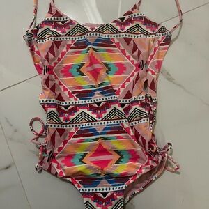 Colorful Geometric Print Swimsuit